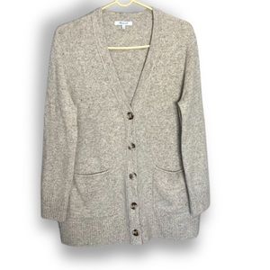 Madewell donegal Maysfield cardigan sweater merino wool beige size S